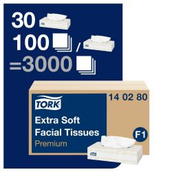 Tork Premium Extra Soft Facial Tissues 2ply (30x100) (Pack of 30)