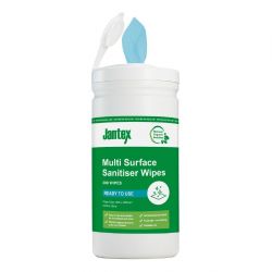 Jantex Green Surface Sanitiser Wipes Starter Tub 200mm (200 Pack)