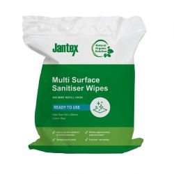 Jantex Green Surface Sanitiser Wipes Refill Pack 200mm (400 Pack)