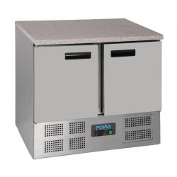 Polar G-Series Double Door Counter Fridge with Granite Work Top 240Ltr