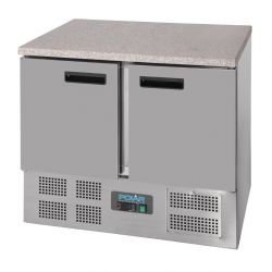 Polar G-Series Double Door Counter Fridge with Granite Work Top 240Ltr