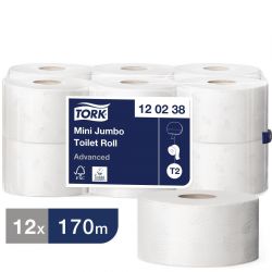 Tork Mini Jumbo Toilet Paper 2-Ply 170m (12 pack)