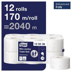 Tork Mini Jumbo Toilet Paper 2-Ply 170m (12 pack)
