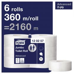 Tork Jumbo Toilet Paper 2-Ply 360m (6 pack)