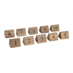 Olympia Acacia Table Number Signs Numbers 1-10 (Pack of 10)