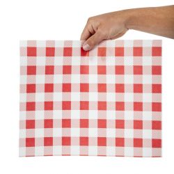 Greaseproof Paper Sheets Red Gingham (Pack of 200)