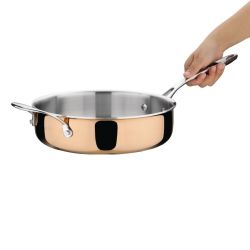 Vogue Copper Tri-Wall Saut Pan 24cm