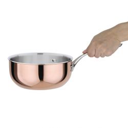 Vogue Copper Tri-Wall Flared Saut Pan 20cm