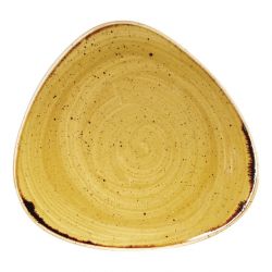 Churchill Stonecast Triangle Plate Mustard Seed Yellow 229mm (Pack of 12)