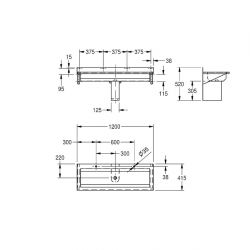 KWC DVS Saturn Washtrough 1200mm