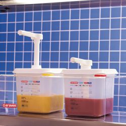 Araven Sauce Dispensers with Pump GN 1/6 Transparent 2.6Ltr (Pack of 2)