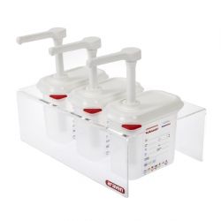 Araven Sauce Dispensers with Pump GN 1/9 Transparent 1.5Ltr (3 pack)