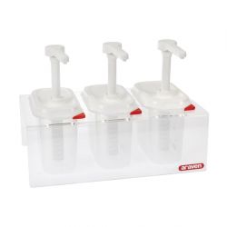 Araven Sauce Dispensers with Pump GN 1/9 Transparent 1.5Ltr (3 pack)