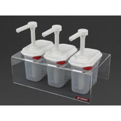 Araven Sauce Dispensers with Pump GN 1/9 Transparent 1.5Ltr (3 pack)