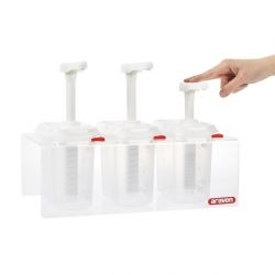 Araven Sauce Dispensers with Pump GN 1/9 Transparent 1.5Ltr (3 pack)
