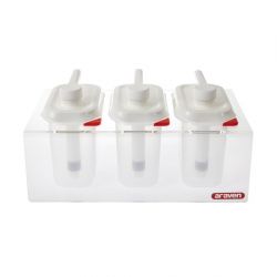 Araven Sauce Dispensers with Pump GN 1/9 Transparent 1.5Ltr (3 pack)