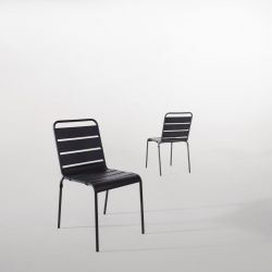 Bolero Amalfi Slatted Steel Side Chairs Grey (4 Pack)