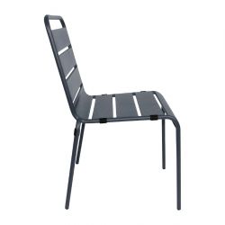 Bolero Amalfi Slatted Steel Side Chairs Grey (4 Pack)