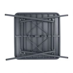 Bolero Amalfi Slatted Square Steel Folding Table Grey 700mm