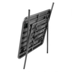 Bolero Amalfi Slatted Square Steel Folding Table Grey 700mm