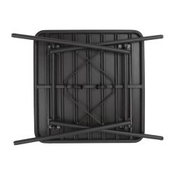 Bolero Amalfi Slatted Square Steel Folding Table Black 700mm