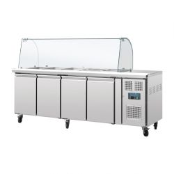 Polar U-Series Four Door Refrigerated Gastronorm Saladette Counter