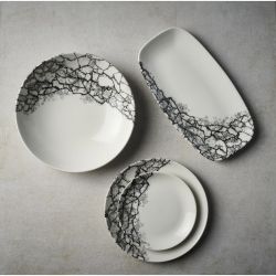 Churchill Kintsugi Accents Quartz Black Evolve Coupe Plate 286mm (12 Pack)