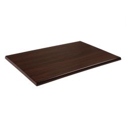 Bolero Pre-drilled Rectangular Tabletop Dark Brown