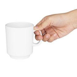 Olympia Kristallon Melamine Mugs White 340ml 12oz (6 pack)