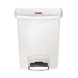 Rubbermaid Slim Jim Front Step-On Pedal Bin White 30Ltr