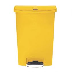 Rubbermaid Slim Jim Front Step-On Pedal Bin Yellow 90Ltr
