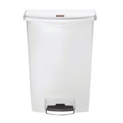 Rubbermaid Slim Jim Step-On Pedal Bin White 90Ltr