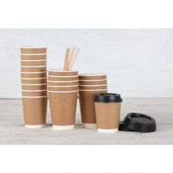Fiesta Black Polystyrene Lids for 8oz Coffee Cups (1000 Pack)