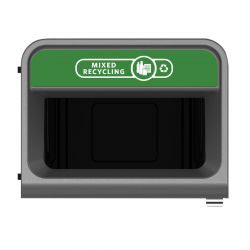 Rubbermaid Configure Container with Mixed Recycling Label Green