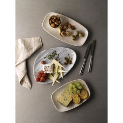 Churchill Breccia Oblong Chef Plate Agate Grey 157 x 237mm (12 Pack)