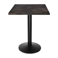Bolero Pre-drilled Square Tabletop Vintage Black 700mm