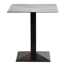 Square Dining Table with Turin Metal Base Laminate Concrete Effect