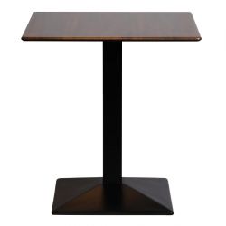 Square Dining Table with Turin Metal Base Laminate Walnut Effect