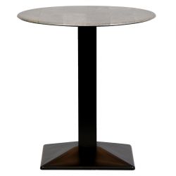 Turin Metal Base 600mm Round Dining Table with Laminate Top in Concrete