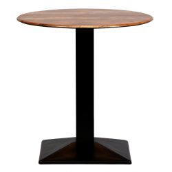 Turin Metal Base 600mm Round Dining Table w/Laminate Top in Planked Oak