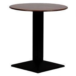 Turin Metal Base 600mm Round Dining Table with Laminate Top in Walnut