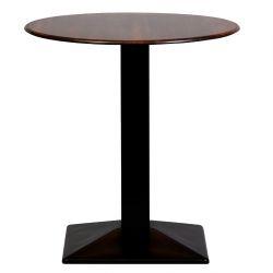 Turin Metal Base 600mm Round Dining Table with Laminate Top in Walnut