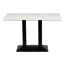Turin Metal Base Rectangle Dining Table with Laminate Top in Marble
