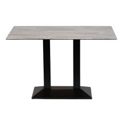 Turin Metal Base Rectangle Dining Table with Laminate Top in Concrete