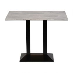 Turin Metal Base Rectangle Poseur Table with Laminate Top in Concrete