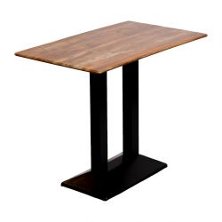 Turin Metal Base Rectangle Poseur Table with Laminate Top in Planked Oak