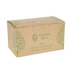 Individually Wrapped Biodegradable Bamboo Toothpicks (1000 pack)