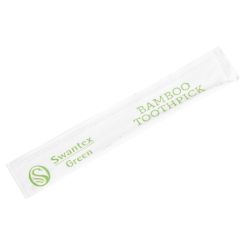 Individually Wrapped Biodegradable Bamboo Toothpicks (1000 pack)