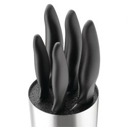 Nisbets Essentials Knife Block and 5-Piece Knife Set
