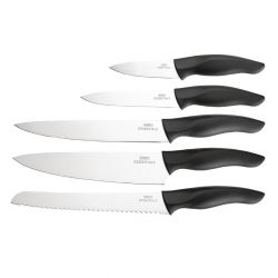 Nisbets Essentials Knife Block and 5-Piece Knife Set